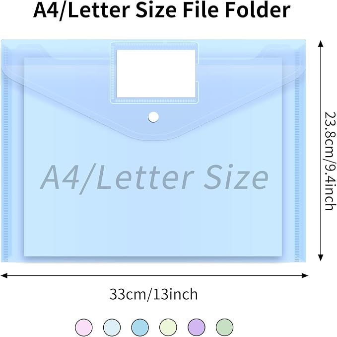 EOOUT 24 Pack Plastic Envelopes Plastic File Folders, Poly Folders - Image 2