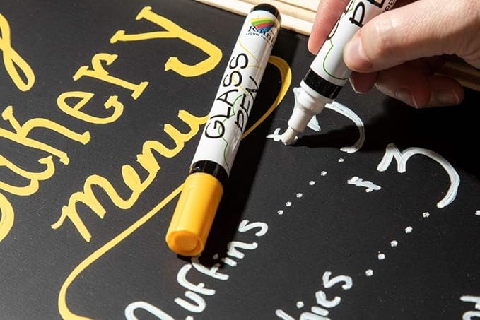 Glass Pen Window Marker: Liquid Chalk Pens for Glass, Whiteboard Markers with Washable Paint - Graduation, Car Windows, Mirror Pen, Storefront, Wedding, Parade, Party & Holiday (3 Pens - Fine Tip)-DeskLoop Office