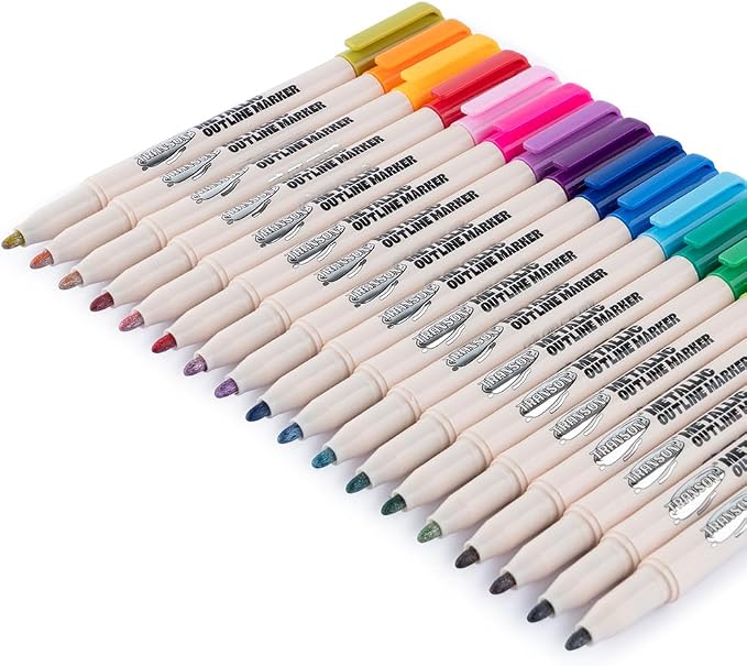 TRANSON 18pcs Outline Shimmering Markers - Image 7
