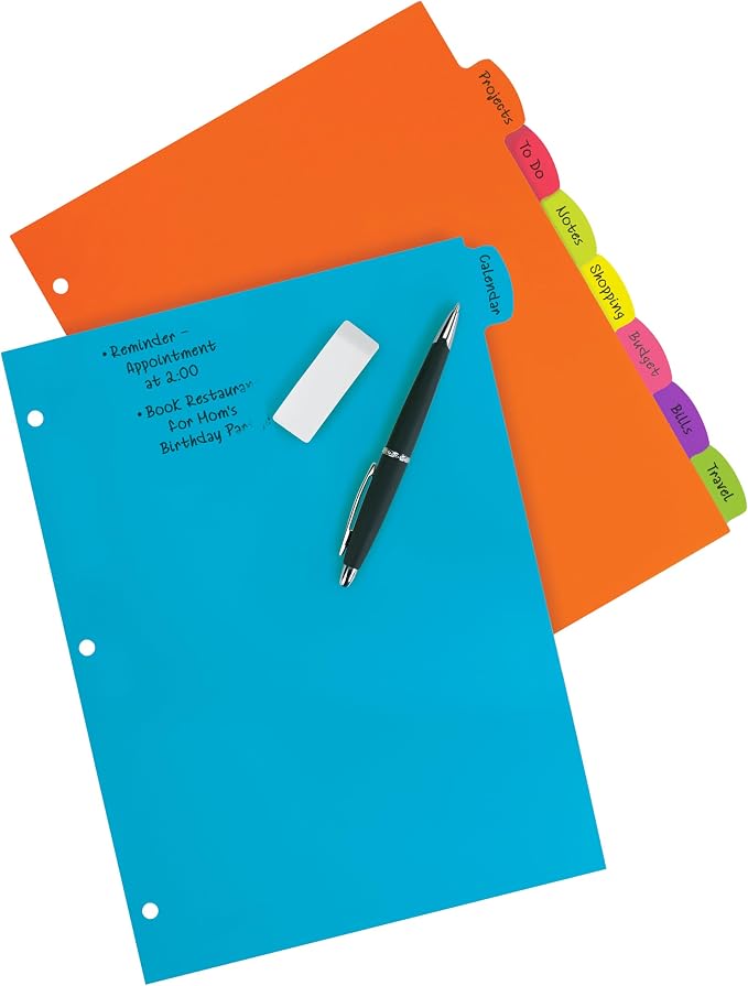 Avery Write & Erase 8 Tabs Plastic Divider - Image 3