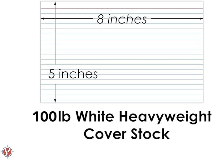 Ruled Index Cards, On 100lb Heavyweight Thick White Cover Stock. "100 per pack" - Image 5
