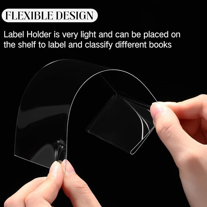 Containlol 30 Pcs Moveable Shelf Label Holders Clear Transparent Plastic - Image 4