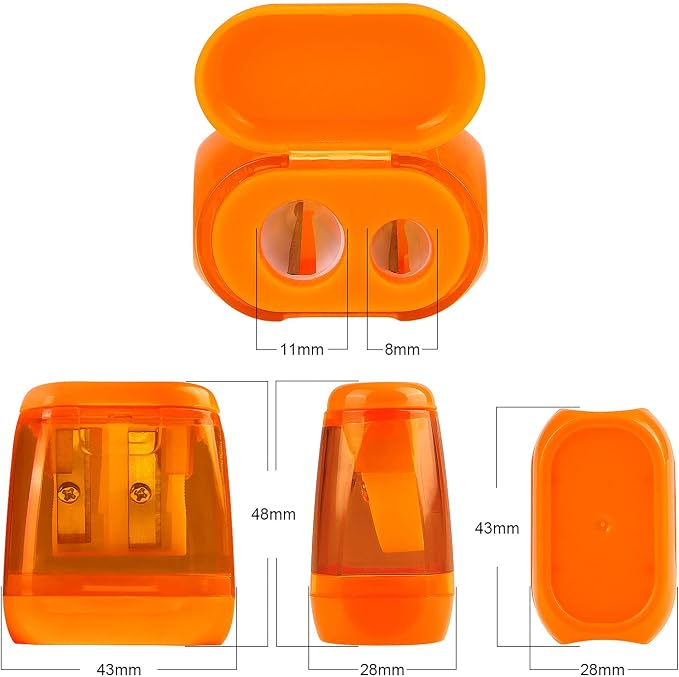8 Pack Pencil Sharpener Manual, Double Holes - Image 2