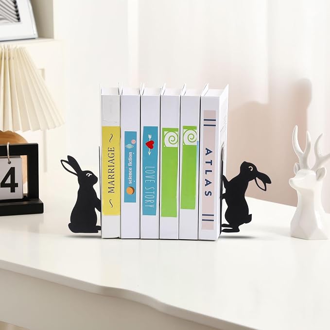 Geelin Bunny Metal Bookends Set of 2 Styles Easter Cute Rabbit Book Ends - Image 4