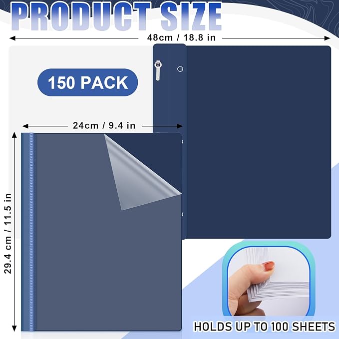 Teling 150 Pcs Clear Front Report Covers Bulk - Image 2