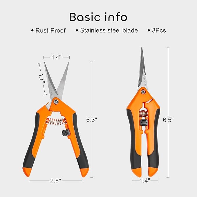 GROWNEER 1 Packs 6.5 Inch Pruning Shears Gardening Hand Pruning Snips Gardening - Image 4