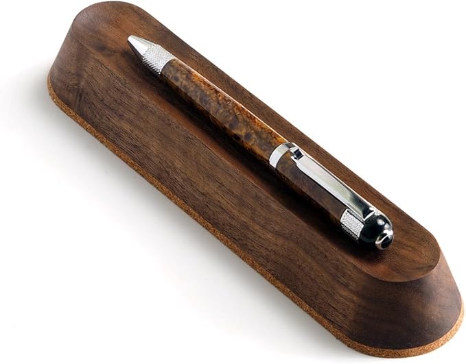 Wood Pen Tray – Handmade Walnut Desk Organizer, Minimalist Pen Holder for Office, Home, Gift (MODEL-2-WALNUT)-DeskLoop Office
