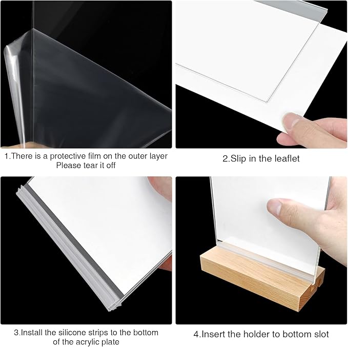 Lechay 8.5 x 11 inches Clear Table Menu Display Stand Desktop Display Stand - Image 4