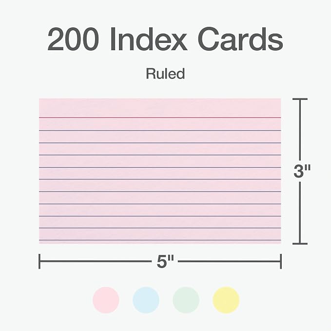 Oxford Ruled Index Cards, Lined Note Cards, Flashcards - Image 2