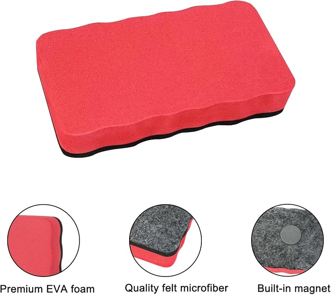 Magnetic Dry Erase Erasers, 8 Pack Whiteboard Erasers, Dry Erase Board Eraser - Image 3