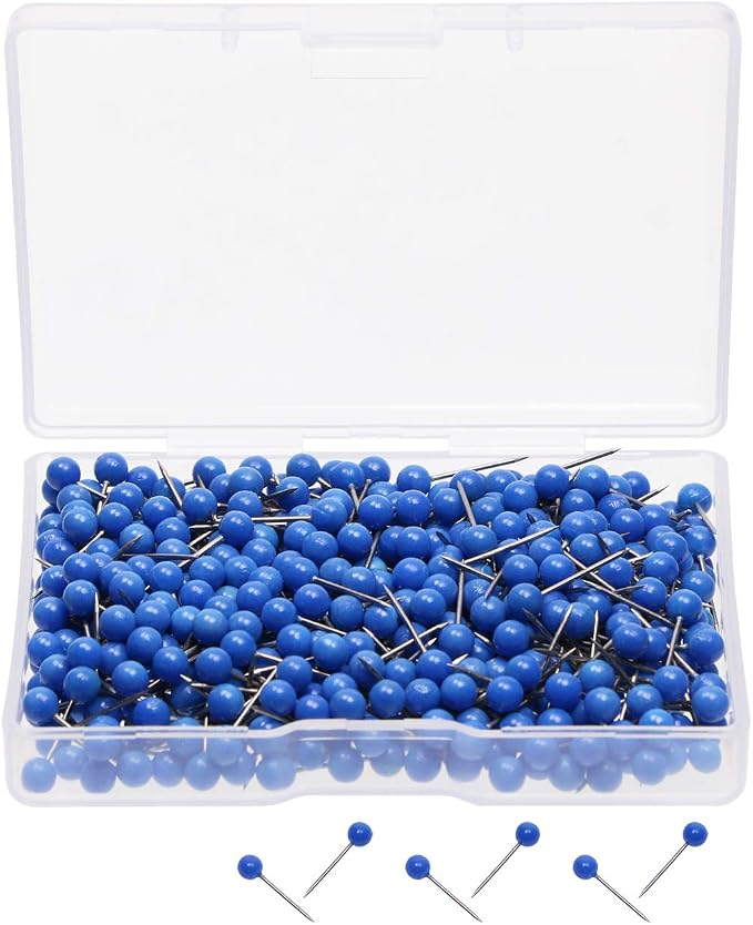 Tupalizy 1/8 Inch Small Round Ball Head Decorative Push Pins Map Thumb Tacks by Tupalizy