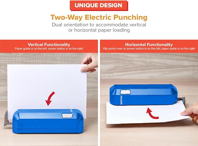 Bostitch Office Electric 3-Hole Punch, Dual Paper Loading, Heavy Duty, Jam-Free - Image 6
