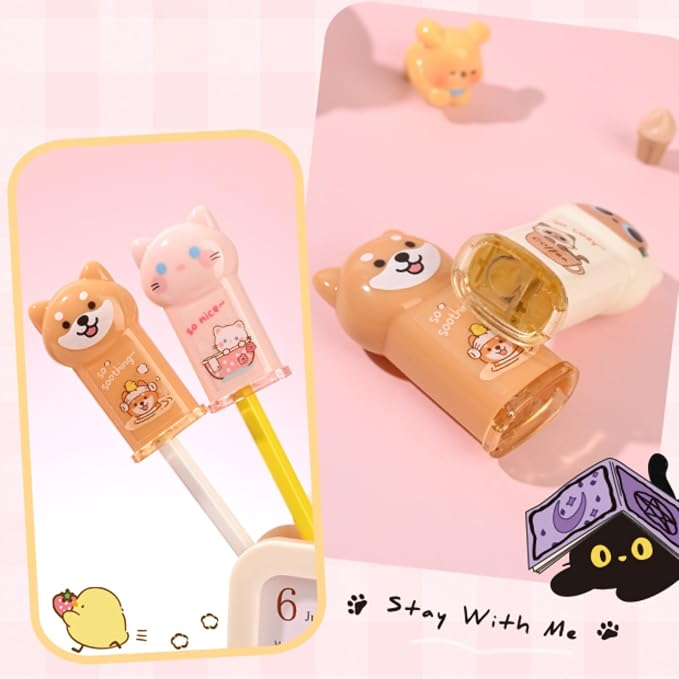 4Pcs Cute Cat Pencil Sharpeners Small Manual Pencil Sharpener Kawaii Stationery - Image 4