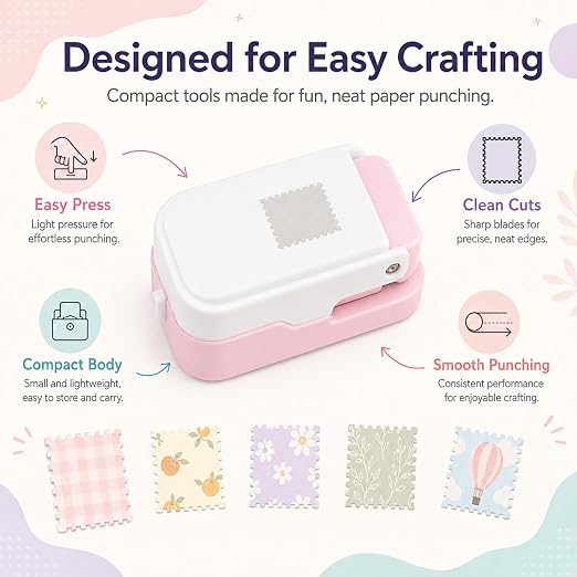 CYFUN DESIGN Stamp Punch, 1x0.8inch Rectangle Stamp Cutter Hole Puncher - Image 2