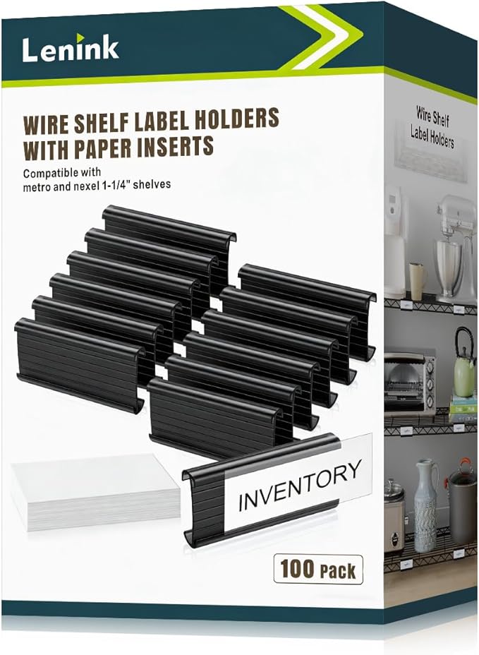 Lenink 100Pcs Wire Shelf Label Holders by Lenink
