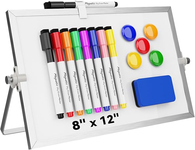 Dry Erase White Board, Cazeyoo Magnetic Desktop Whiteboard 8 x 12inch by Cazeyoo