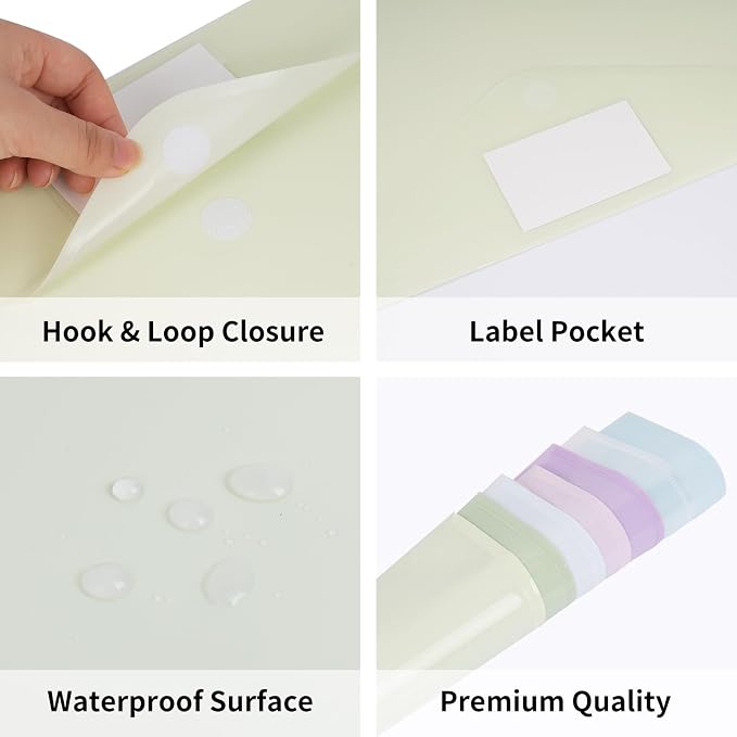 EOOUT 7pcs Plastic Envelopes, Plastic File Folders - Image 4