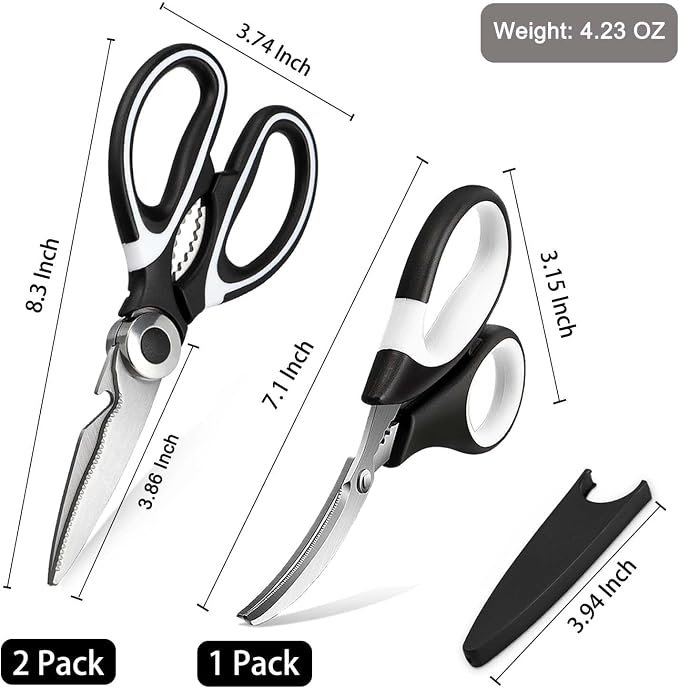 OMDAR 3 Pack Kitchen Scissors & Seafood Scissors Set, Sharp Kitchen Shears | - Image 2