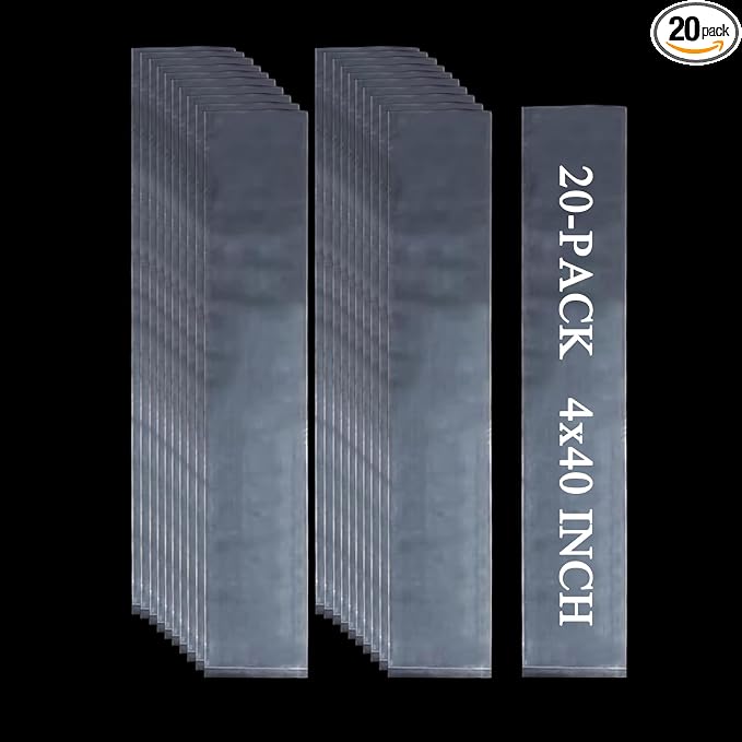 20PCS 4" x 40" Extra Long Clear Plastic Sleeves by Leyhooney