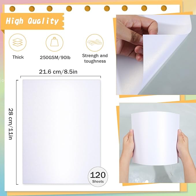 120 Sheets White Shimmer Cardstock 8.5 x 11 Inch Certificate Paper Card Stock, 250gsm/92lb Double Sided Printer Paper Pearlescent Paper for Invitations, Certificates, Crafts, DIY Cards-DeskLoop Office