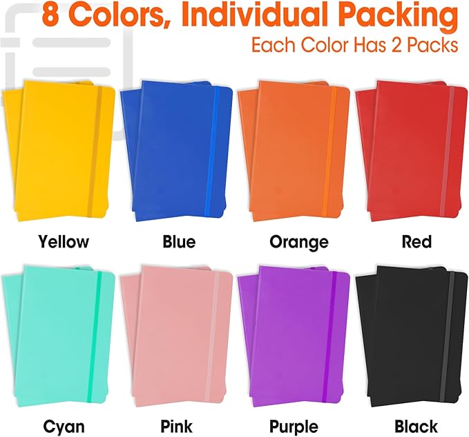 16 Pack Lined Journal Notebook for Work, 136 Pages, Medium 5.5" x 8.3" - Image 3