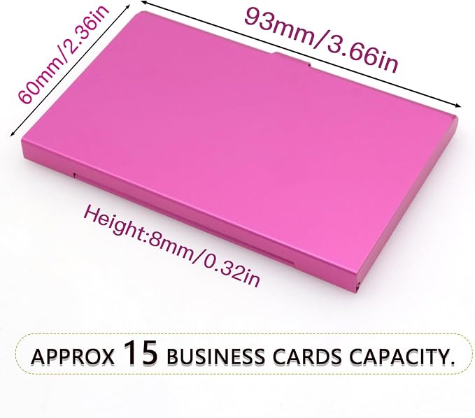 2-Pack Rose Red Aluminum Business Card Holder Slim Flip Pocket Case | aluminum - Image 4