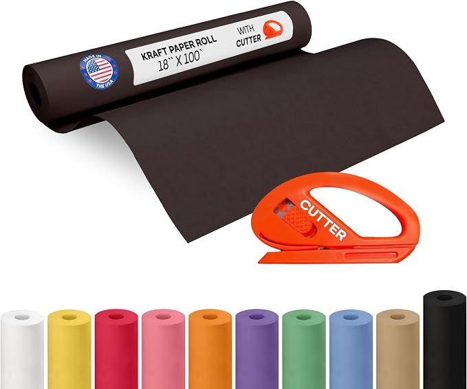 Black Kraft Paper Roll 18" x 1200" by IDLPackaging