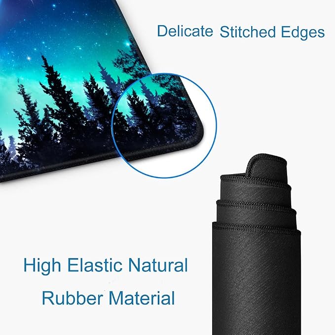 Gaming Large Mouse Pad with Stitched Edges, Galaxy Desk Mat, Extended Keyboard - Image 3