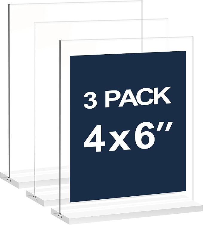 newnewshow 4x6 Inch Clear Acrylic Sign Holder, Display Stand, Plastic Card by NEWNEWSHOW