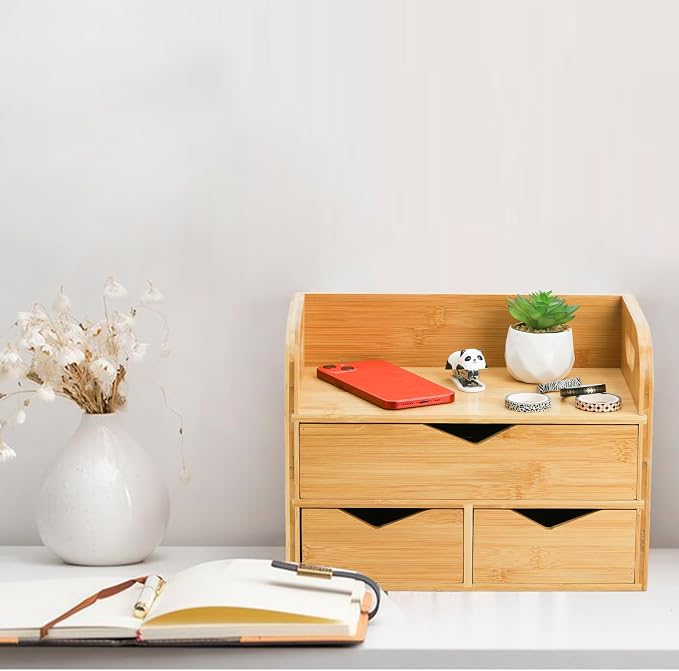 Hacaroa 3 Tier Bamboo Desktop Organizer - Image 6