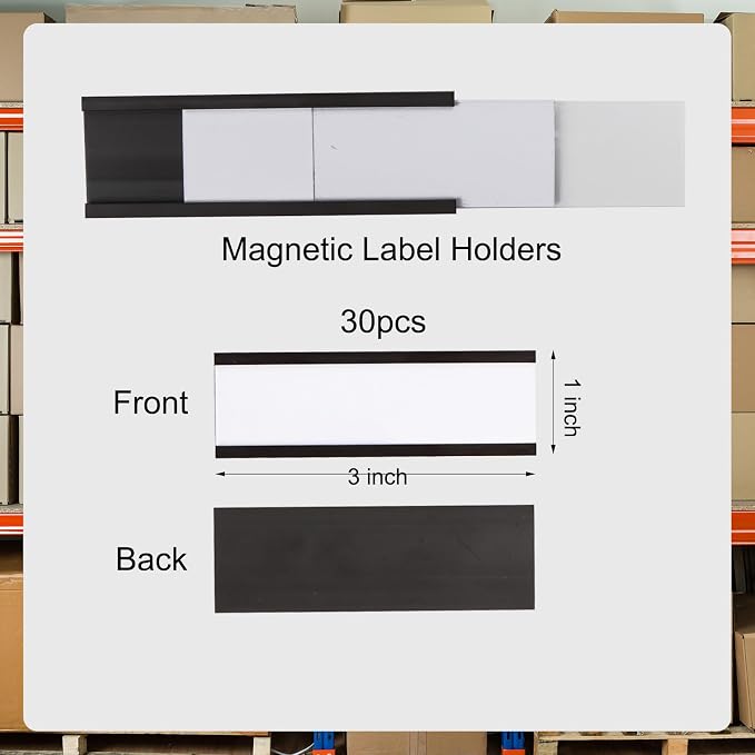 30pcs Magnetic 'C' Channel Label Holders 1x3in C-Shape Magnetic Tool Box Label - Image 7