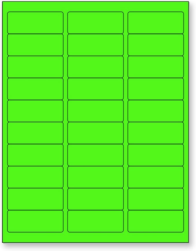 NextDayLabels - 8-1/2 x 11" Neon Color High Light Fluorescent Labels by NextDayLabels