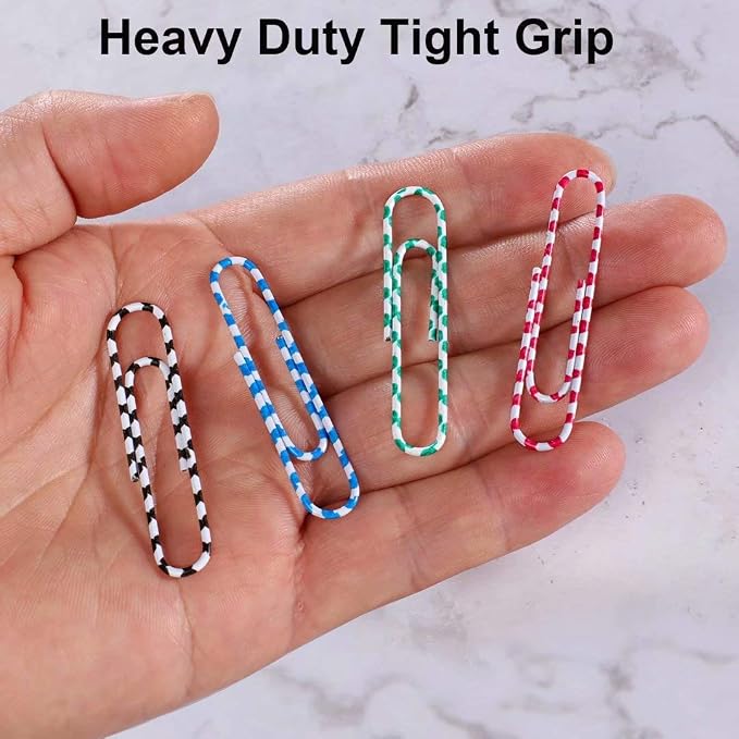 Vinaco Color Stripe Paper Clips, 100 Pack 2 Inch, Durable & Rust Resistant - Image 5