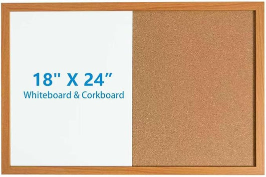 Combination Writeboard 24"x 18" Magnetic Whiteboard & Cork Board Dry Erase by YoupuStationery