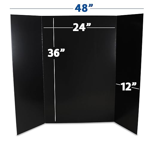 Flipside Products 36” x 48” Foam Project Boards for Presentations, Science Fair, School Projects, Event Displays and Trifold Picture Board - Black - 24 Pack-DeskLoop Office