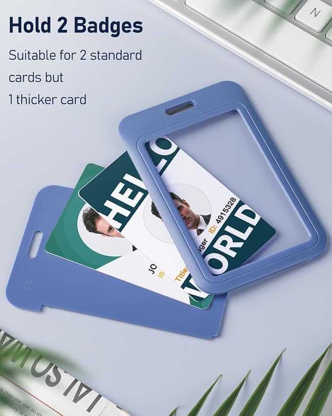 Uniclife 3 Pack Sliding ID Badge Holder Vertical Hard Plastic Case - Image 2