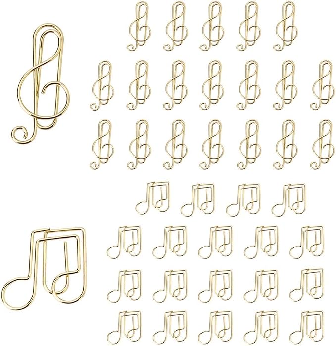 OWLFAVO Clef and Note Shape 40pcs Paper Clips by OWLFAVO