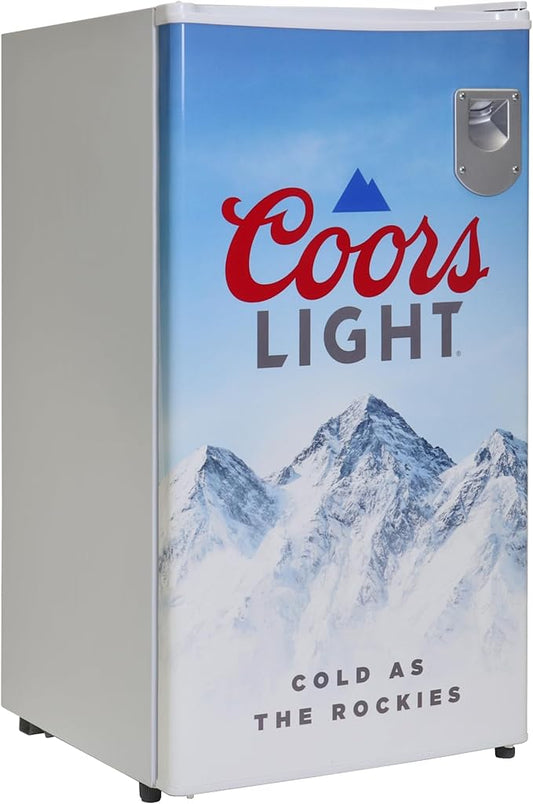 Coors Light Refrigerator - Mini Fridge For Kitchen, Bedroom, Office, Dorms, Cuarto, Cool Storage For Wine, Drink, Beverages, Compact Free Standing, Neveras Pequeñpara, 3.2 Cubic Feet Capacity, White-DeskLoop Office