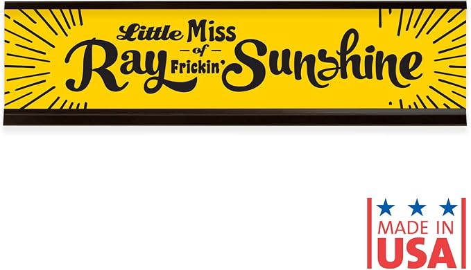 Little Miss Ray of Frickin' Sunshine Desk Plate/Funny Desk Sign Nameplate - Image 6