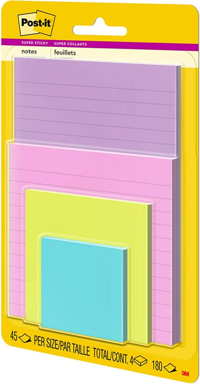 Post-it Super Sticky Notes, Supernova Neons, 4 Lined Pads | School Supplies and - Image 10