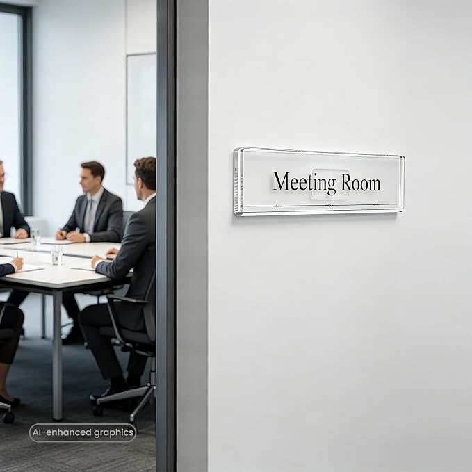 HlIMIEI Acrylic Name Plates for Doors, 10 Pack Self-Adhesive Wall Name Holders - Image 2
