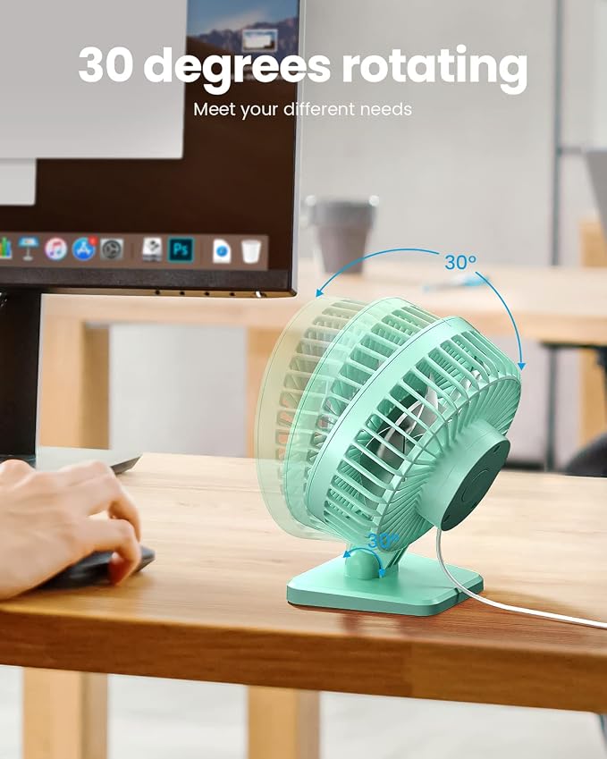 Gaiatop USB Desk Fan, Small But Powerful, Personal Portable Quiet 3 Speeds - Image 4