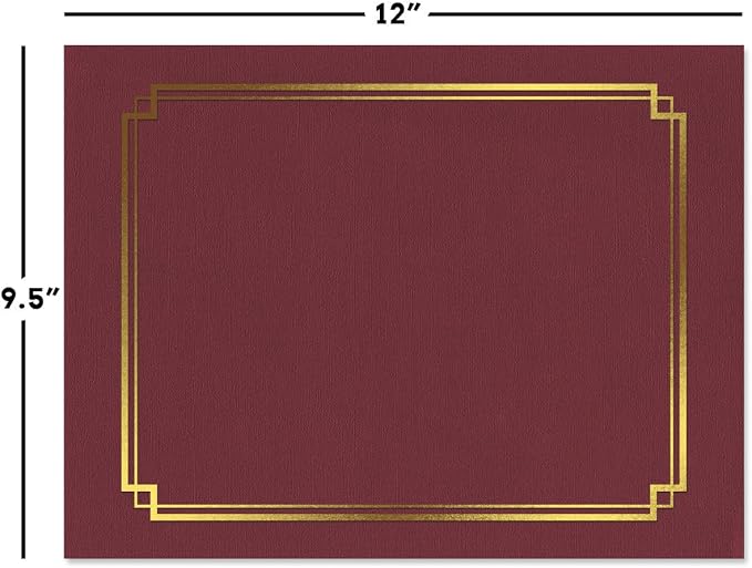 Classic Burgundy & Gold Certificate Folders- Packs 25, Linen Cover 80 lb. Stock - Image 2