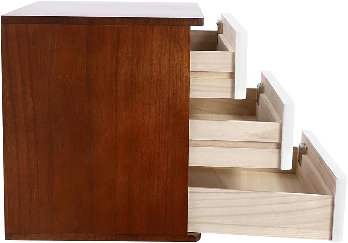 Lockable Desk Organizer Wooden Desktop Drawers Office Flat Files Storage Box - Image 6