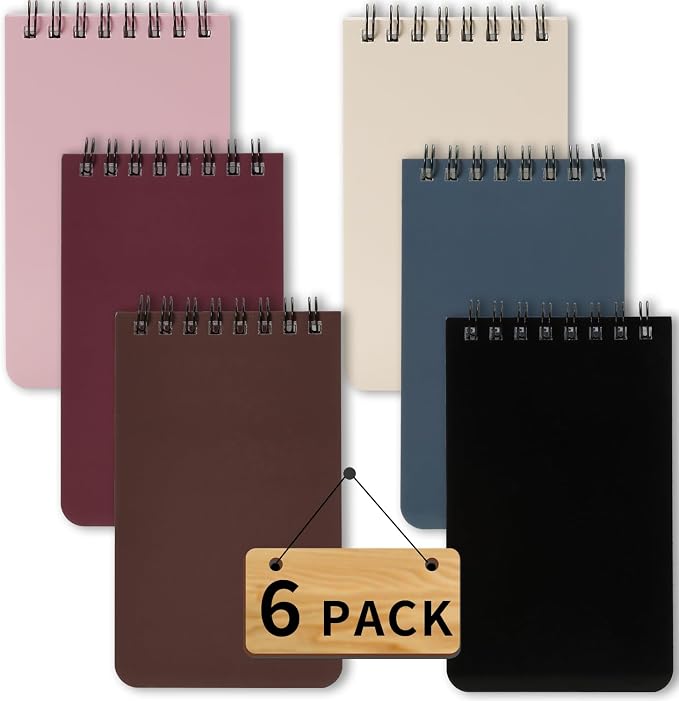 QiCheng 6pcs Pocket Notebook Mini Notepad Small Spiral Notebooks 3X5Inch | - Image 5