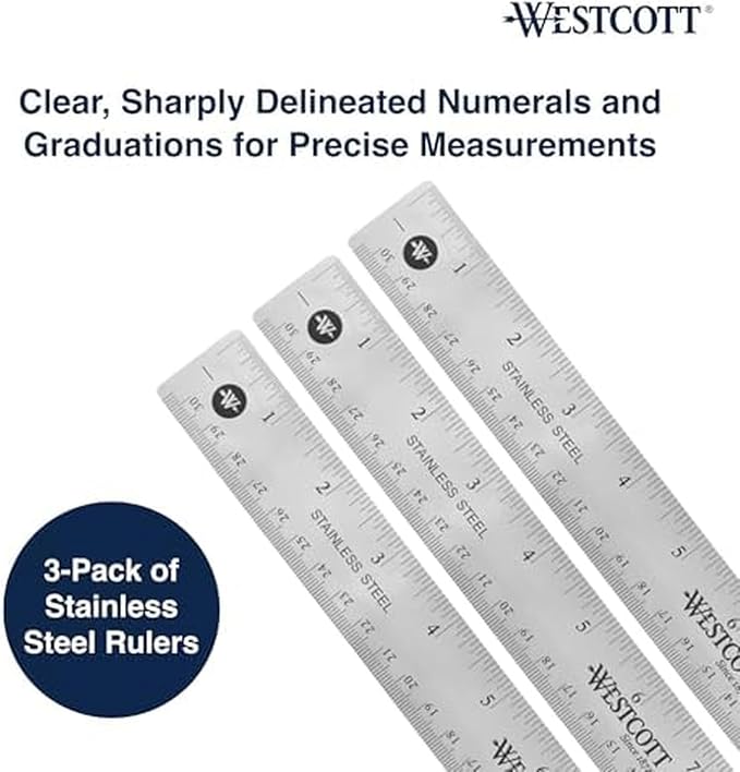 Westcott Stainless Steel Ruler Set - Image 3