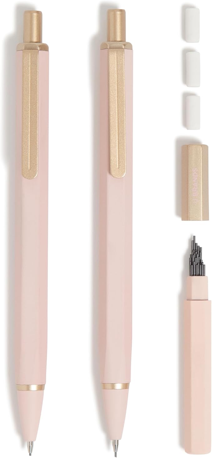 U Brands Cambria Mechanical Pencils, Blush Pink, Soft Touch, Medium Point by UBrands