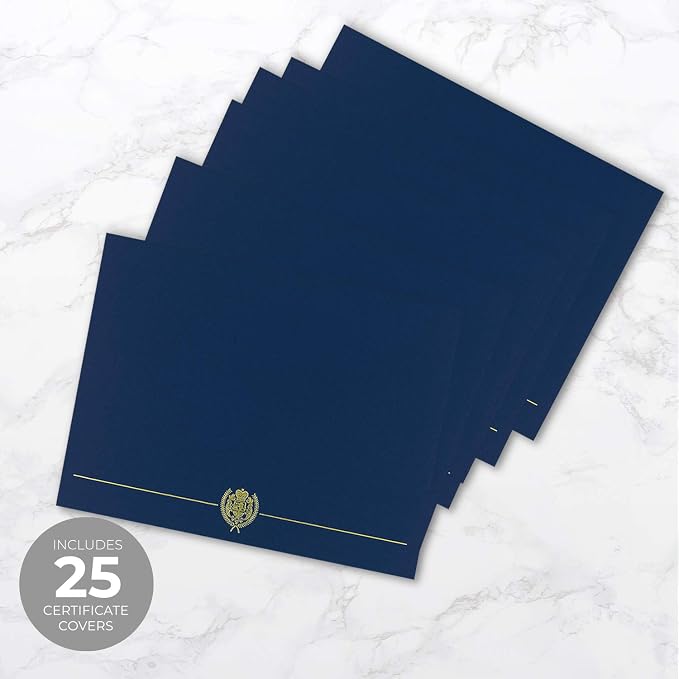 Great Papers! Navy and Gold Certificate Document Cover / 25 Count Navy Blue - Image 3