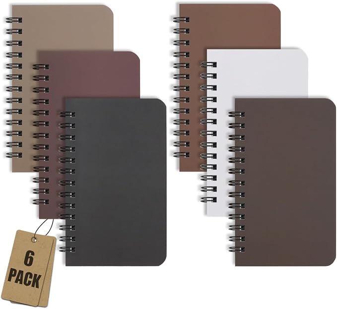 KTOJOY 6 Pack Spiral Notebook Small Pocket Notebook 3x5 Spiral Notepads by KTOJOY
