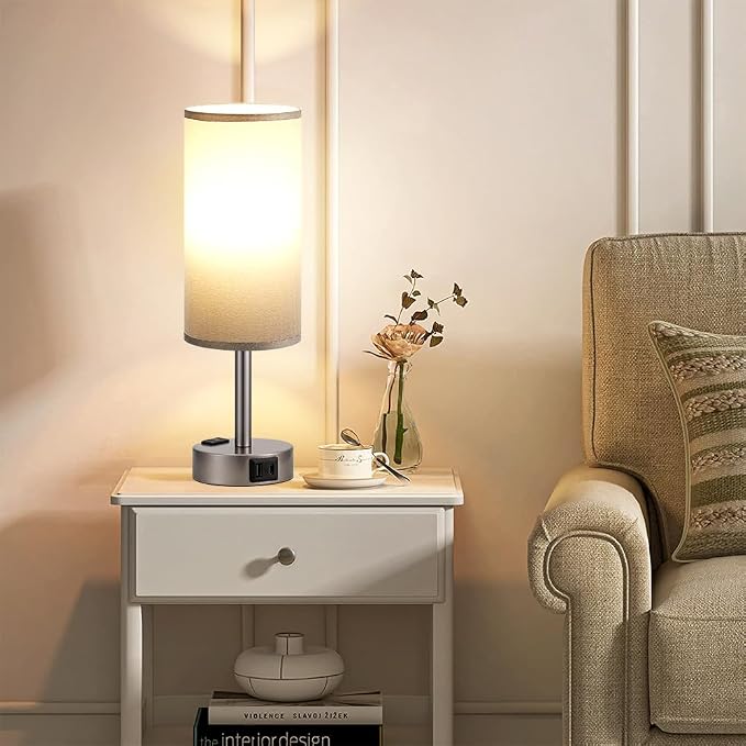 Fenmzee Grey Bedside Table Lamp - Image 8